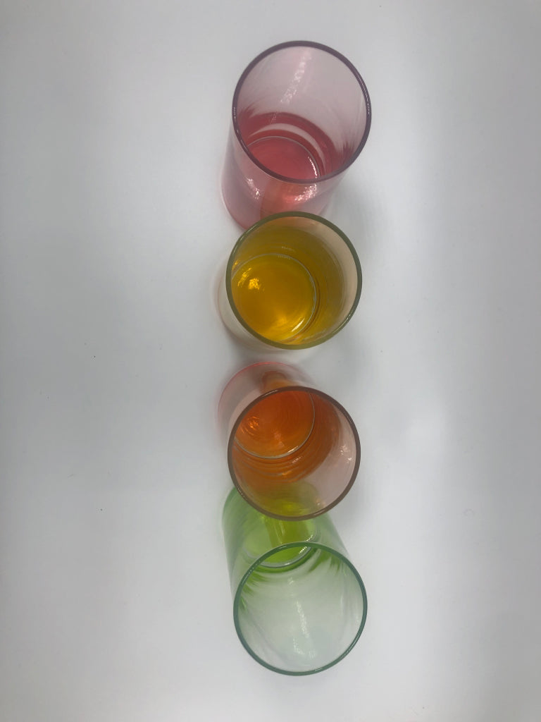 4 COLORFUL GLASSES.