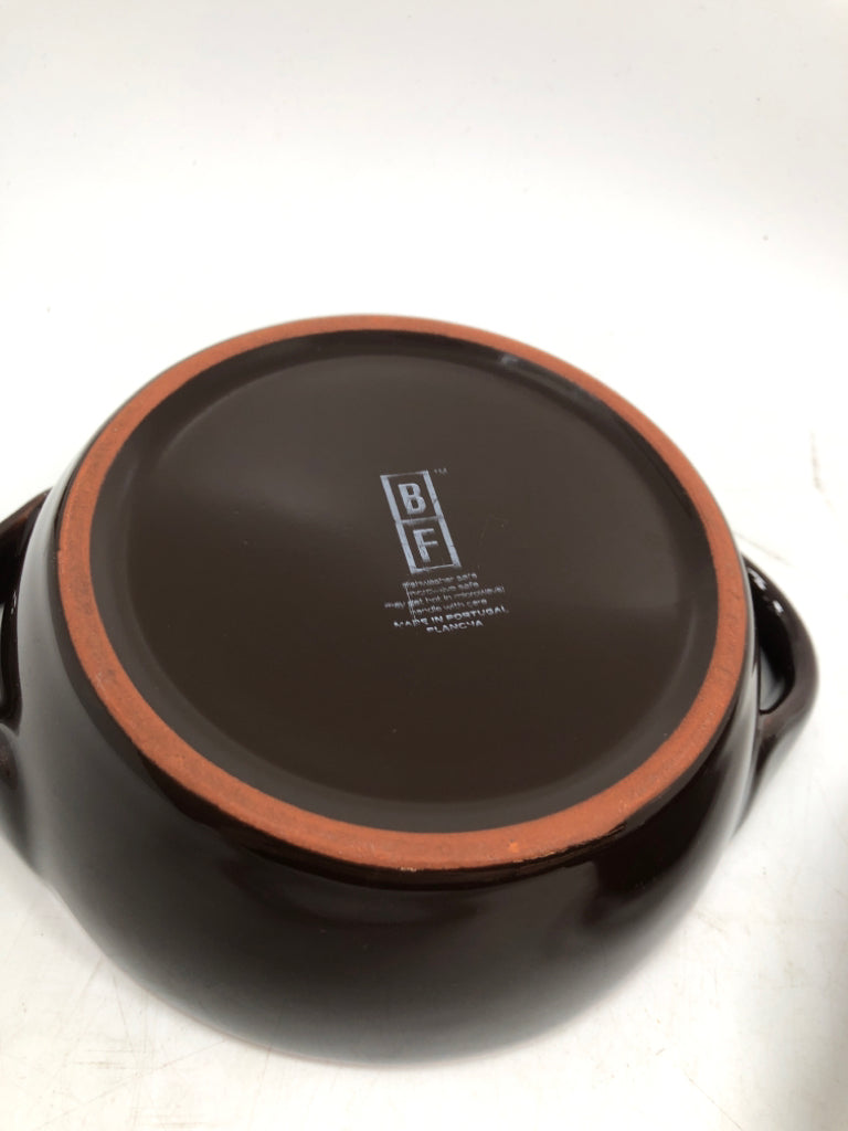 2 ORANGE/TEAL SOUP BOWLS.