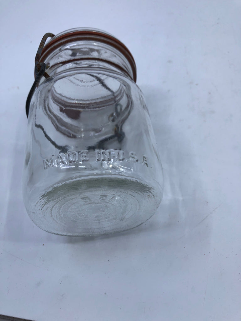 VTG BALL JAR W METAL CLASP.