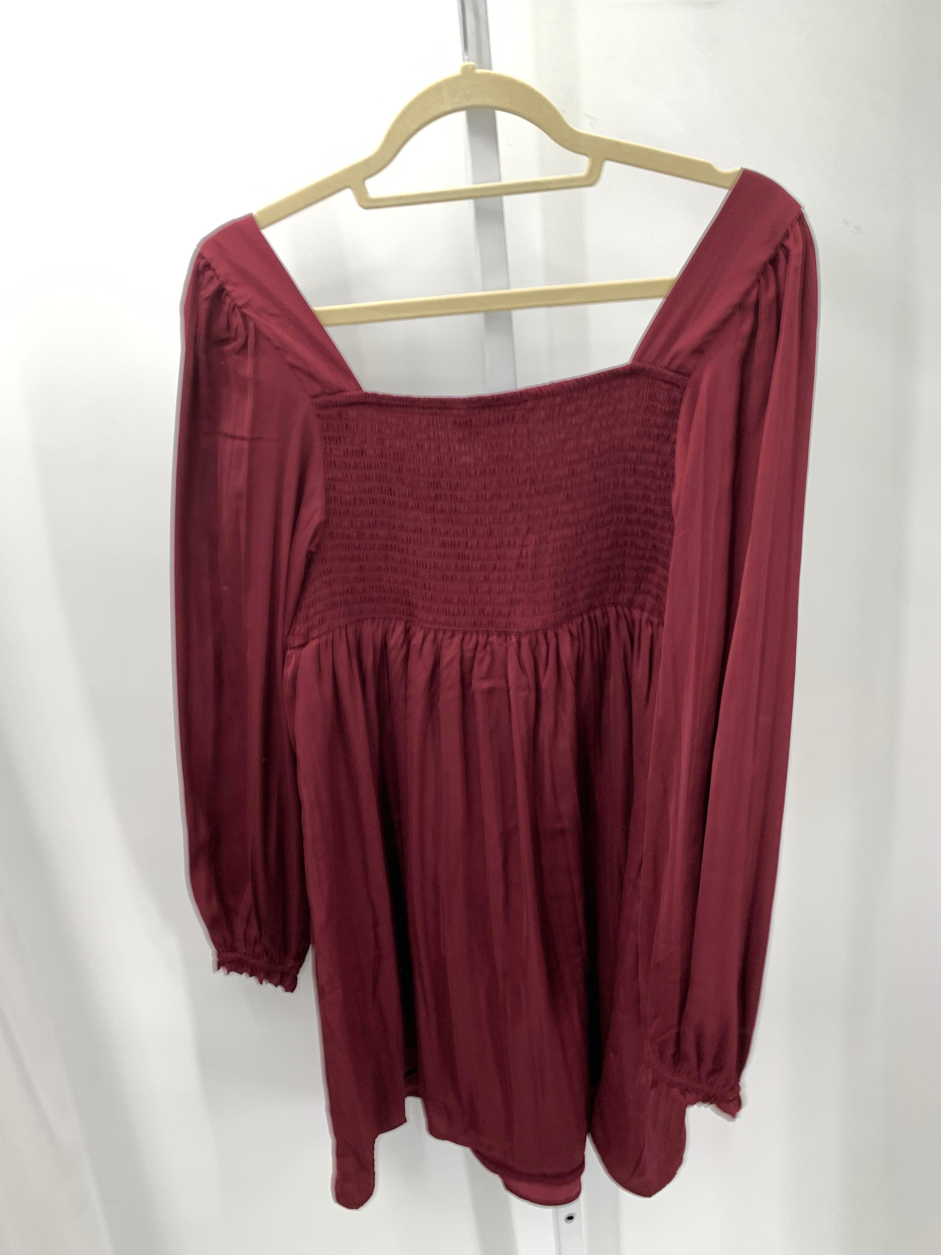 Motherhood Burgandy Size Medium Maternity Long Sleeve Dress