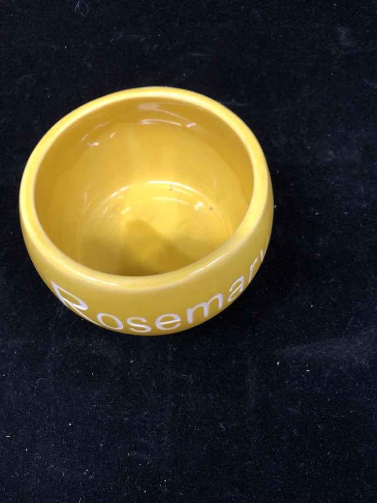 CERAMIC MUSTARD COLORED "ROSEMARY" BOWL.