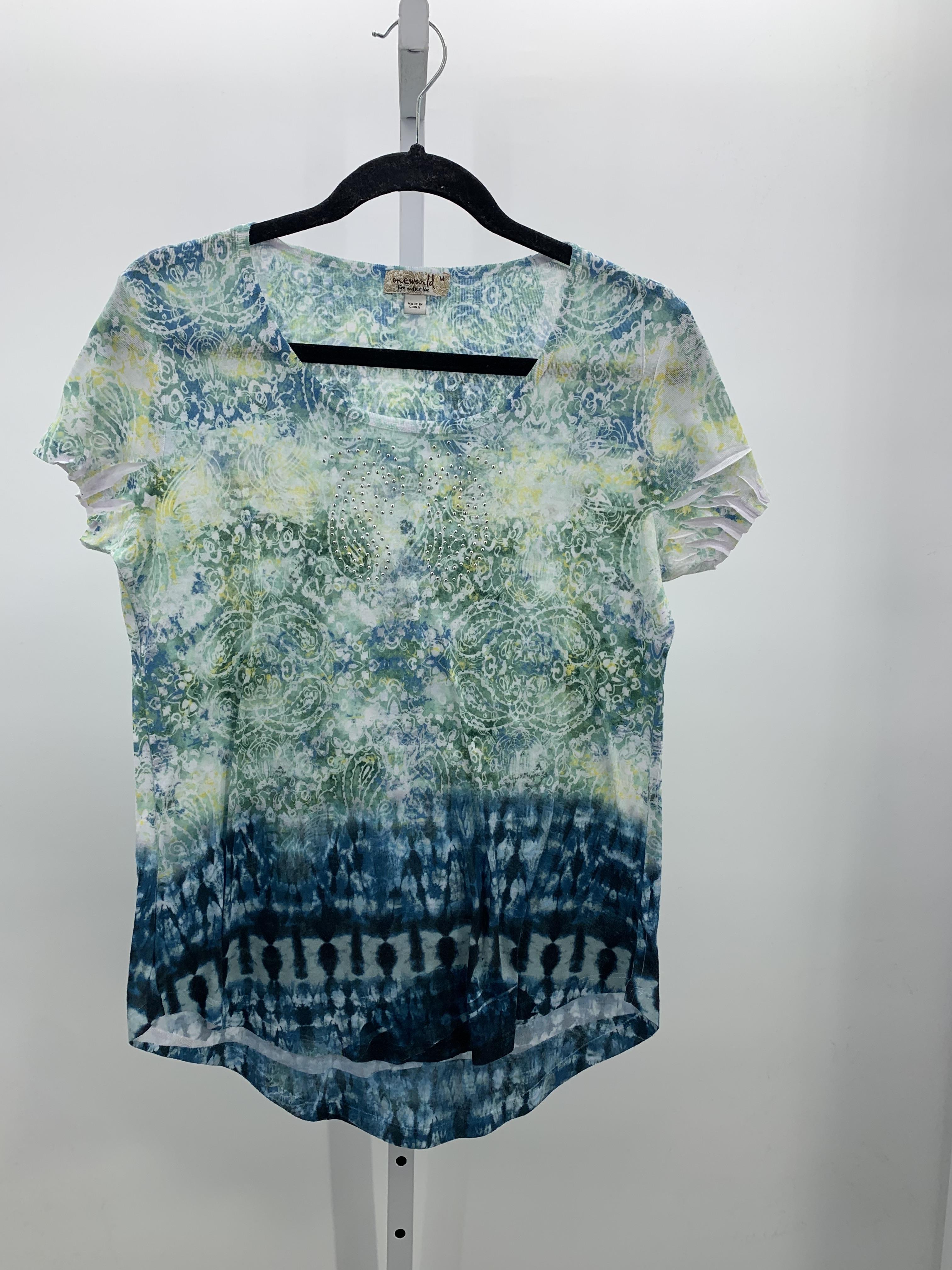 One World Size Medium Misses Short Sleeve Shirt
