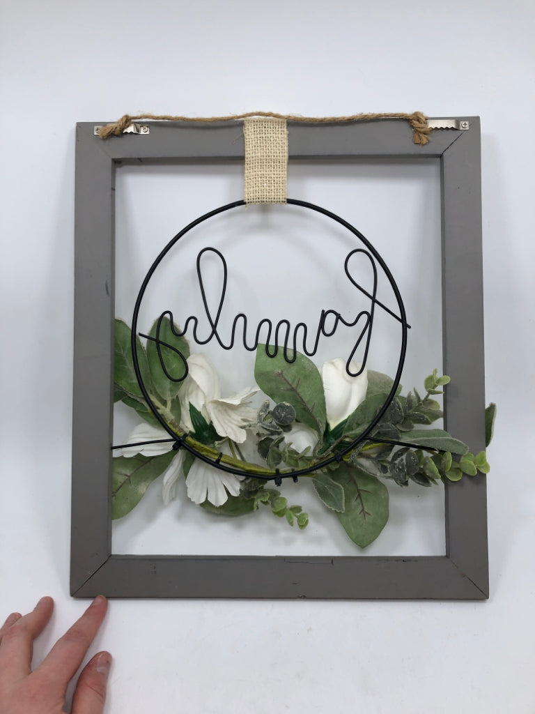 "FAMILY" FLORAL WINDOWPANE DECOR.