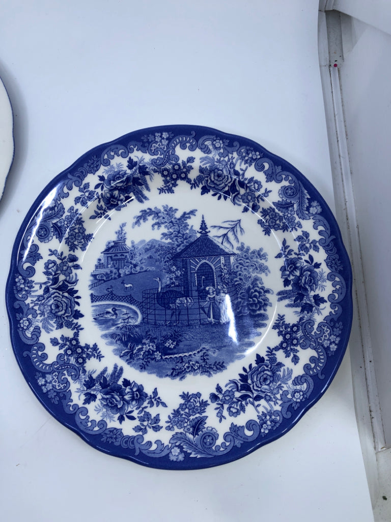 6 SPODE BLUE COLLECTION DINNER PLATE SET.