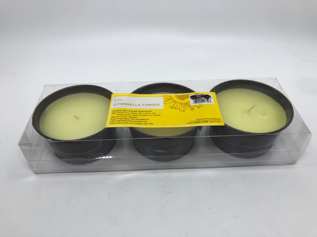 NIP 3 PK CITRONELLA CANDLES