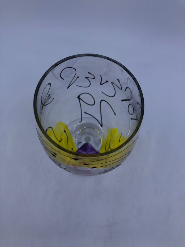 WINE GLASS FOREVER 29 BIRTHDAY PAINTED.