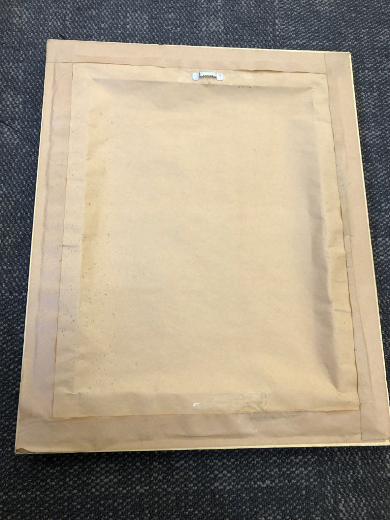 CAFE PAINTING IN GOLD FRAME.