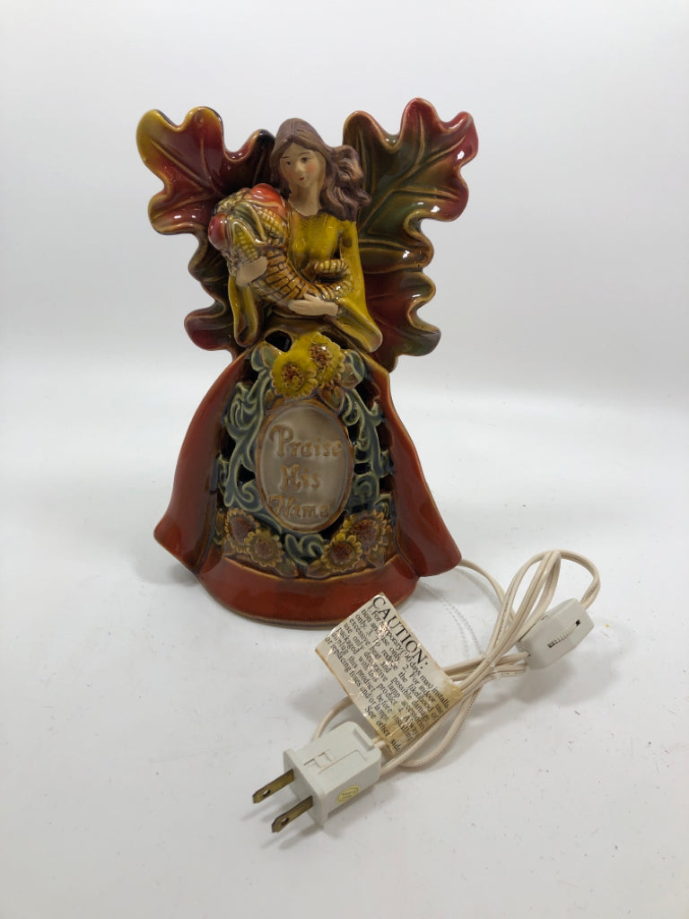 "PRAISE HIS NAME" LIGHT-UP THANKSGIVING ANGEL.