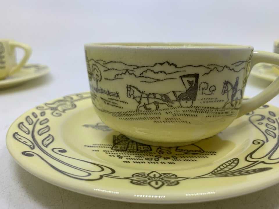 VTG 8PC BUCKS COUNTY CUP + SAUCERS