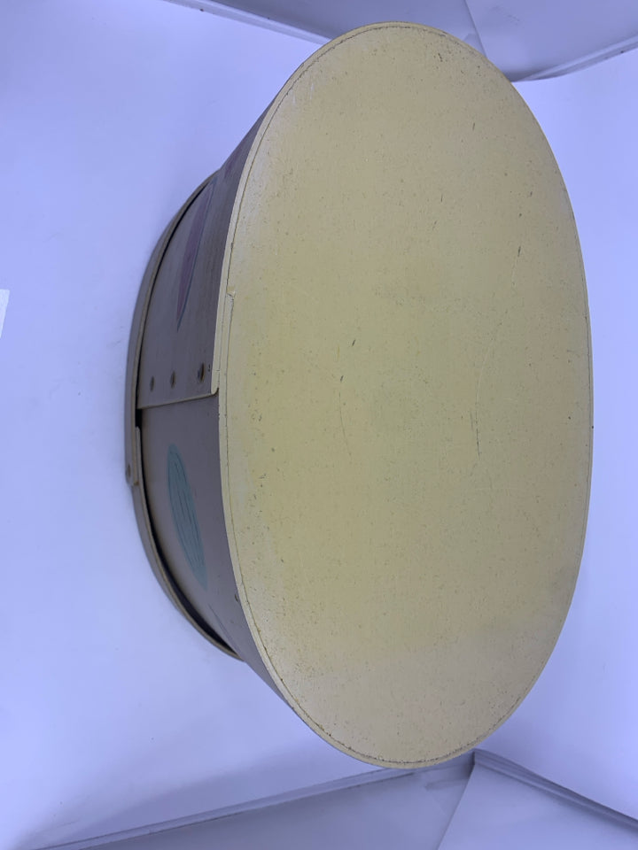 WATERMELON OVAL WOOD PAINTED BOX SIGNED.