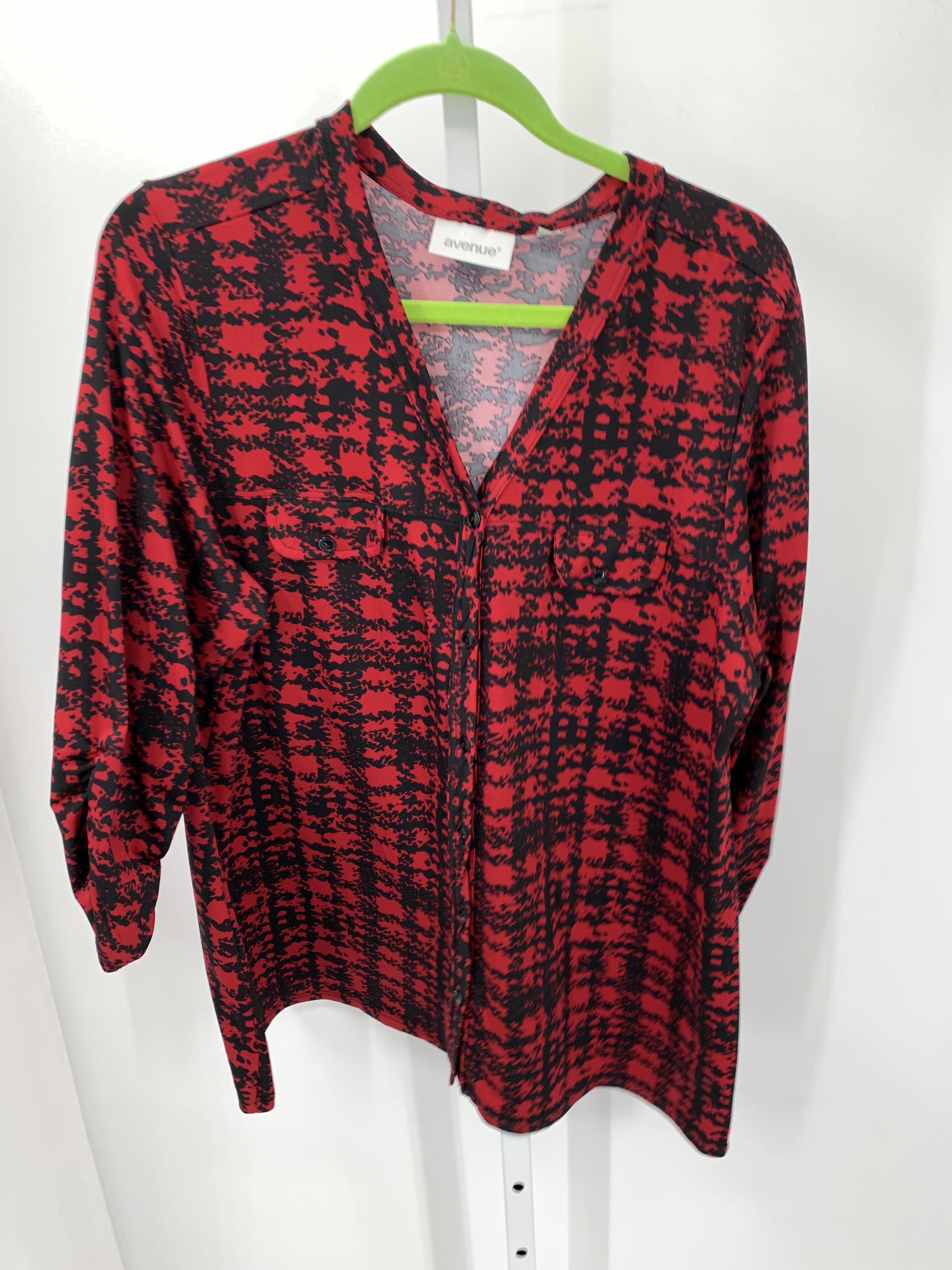 Avenue Size 18/20 W Womens 3/4 Sleeve Shirt