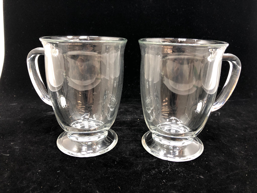 2 LIBBEY GLASS MUGS.