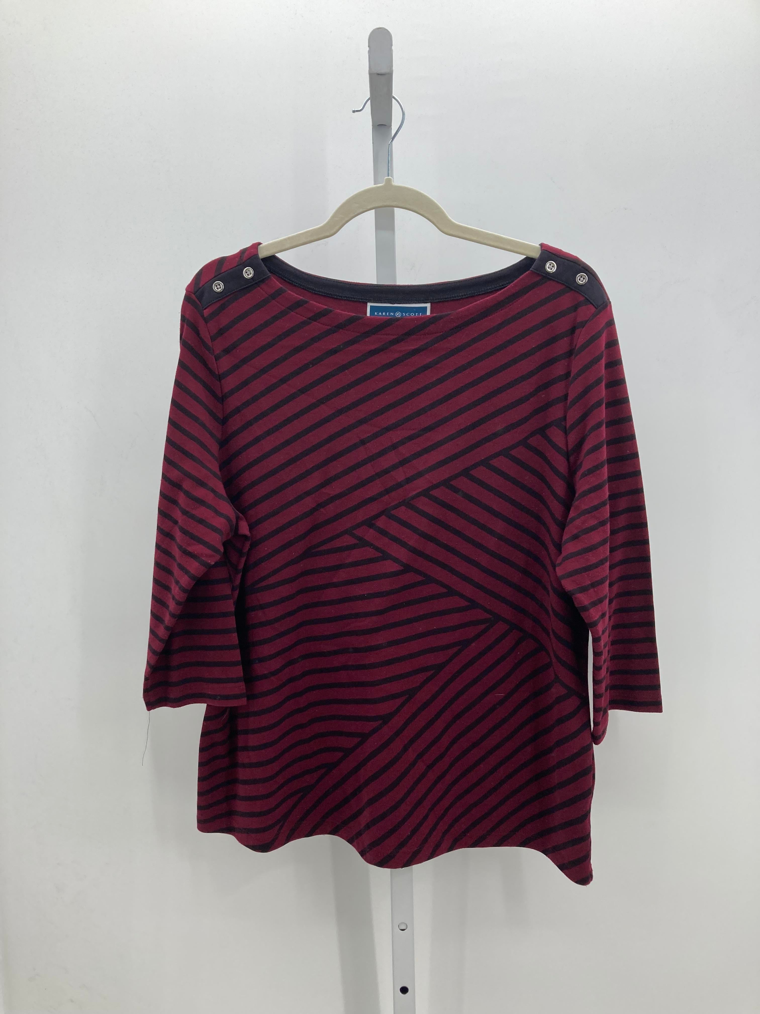 Karen Scott Size Extra Large Misses 3/4 Sleeve Shirt