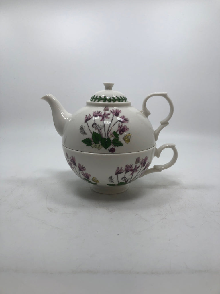 2PC TEA FOR ONE- POT+CUP W/LID.
