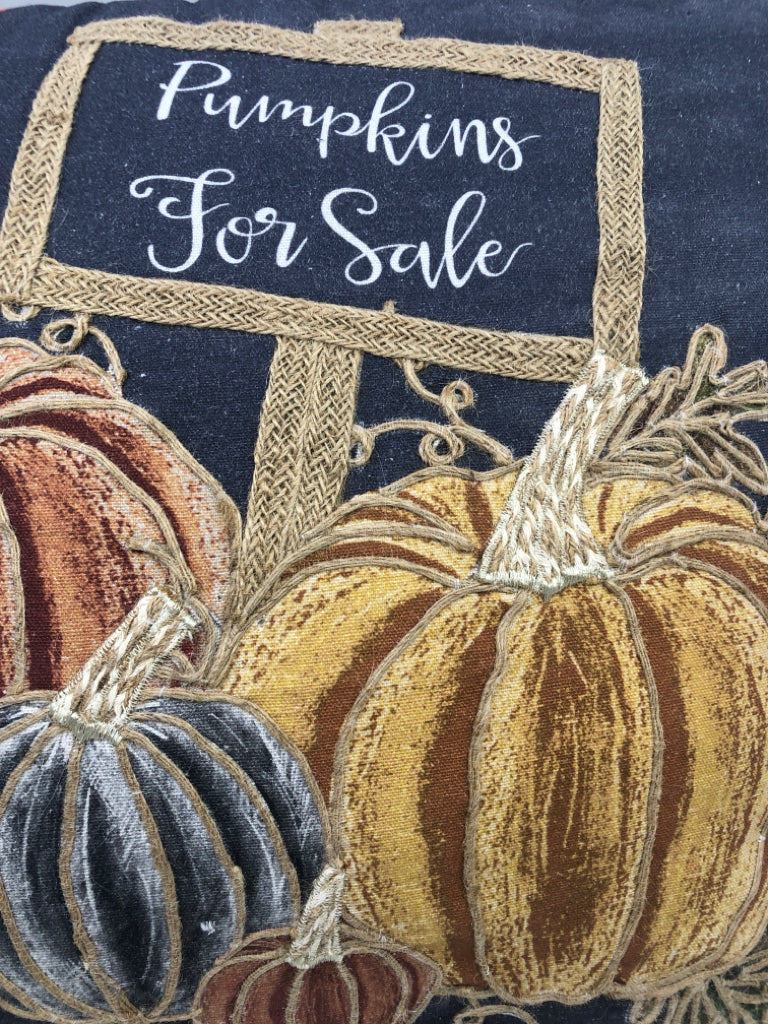 PUMPKINS FOR SALE STITCHED PILLOW.