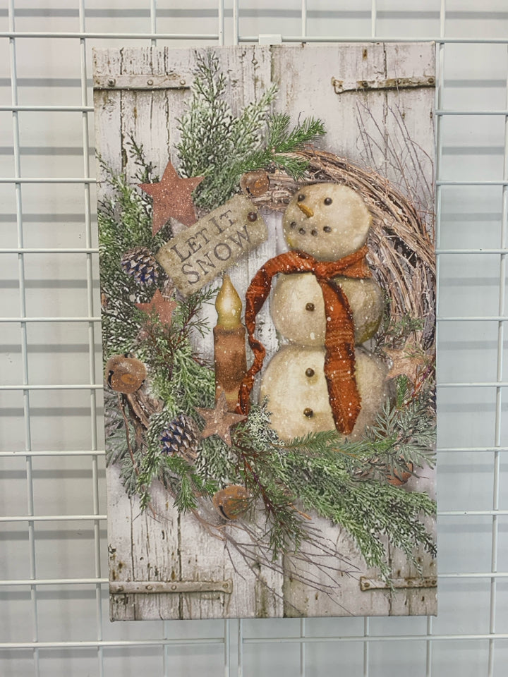 SNOWMAN WREATH CANVAS.