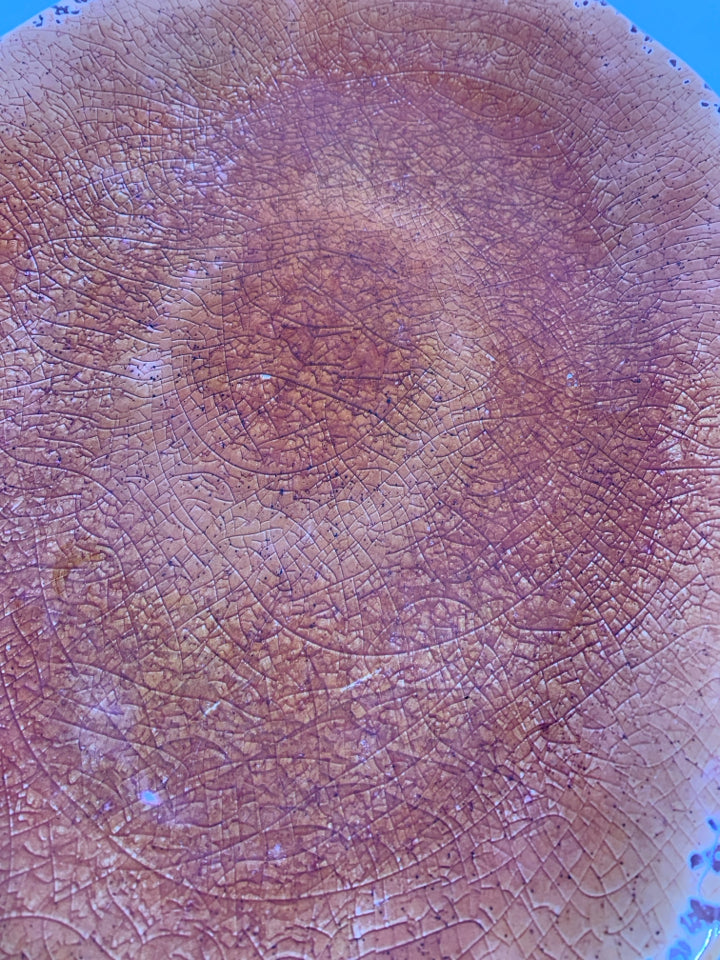 PIER 1 ORANGE CRACKLE MELAMINE SERVING PLATE.