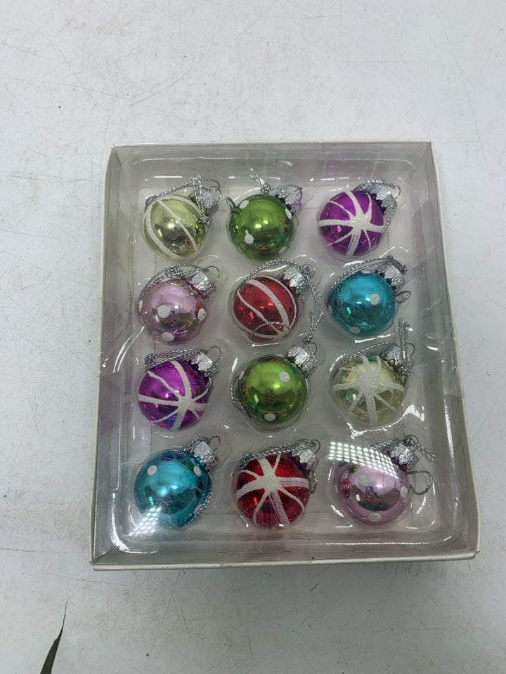 NIB KURT ADLER MINI GLASS ORNAMENTS.