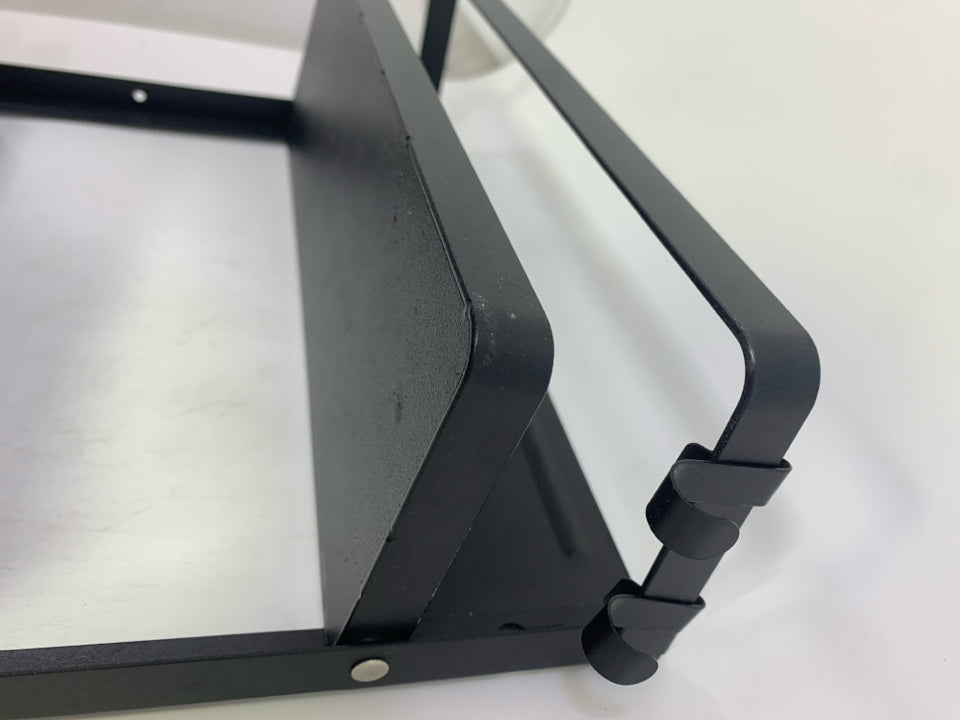 BLACK METAL HANGING SHELF.