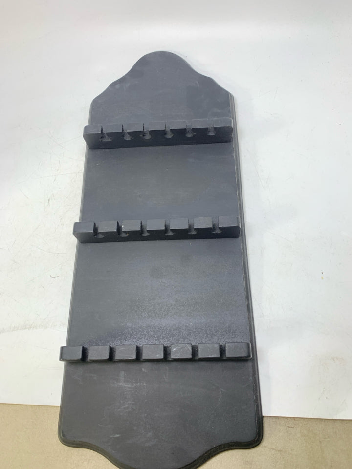 BLACK WOOD SPOON HOLDER/DISPLAY.