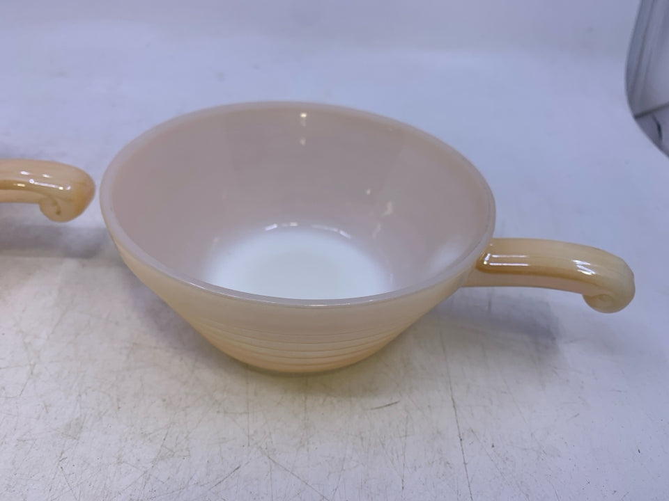 2 FRENCH HANDLE SOUP BOWLS