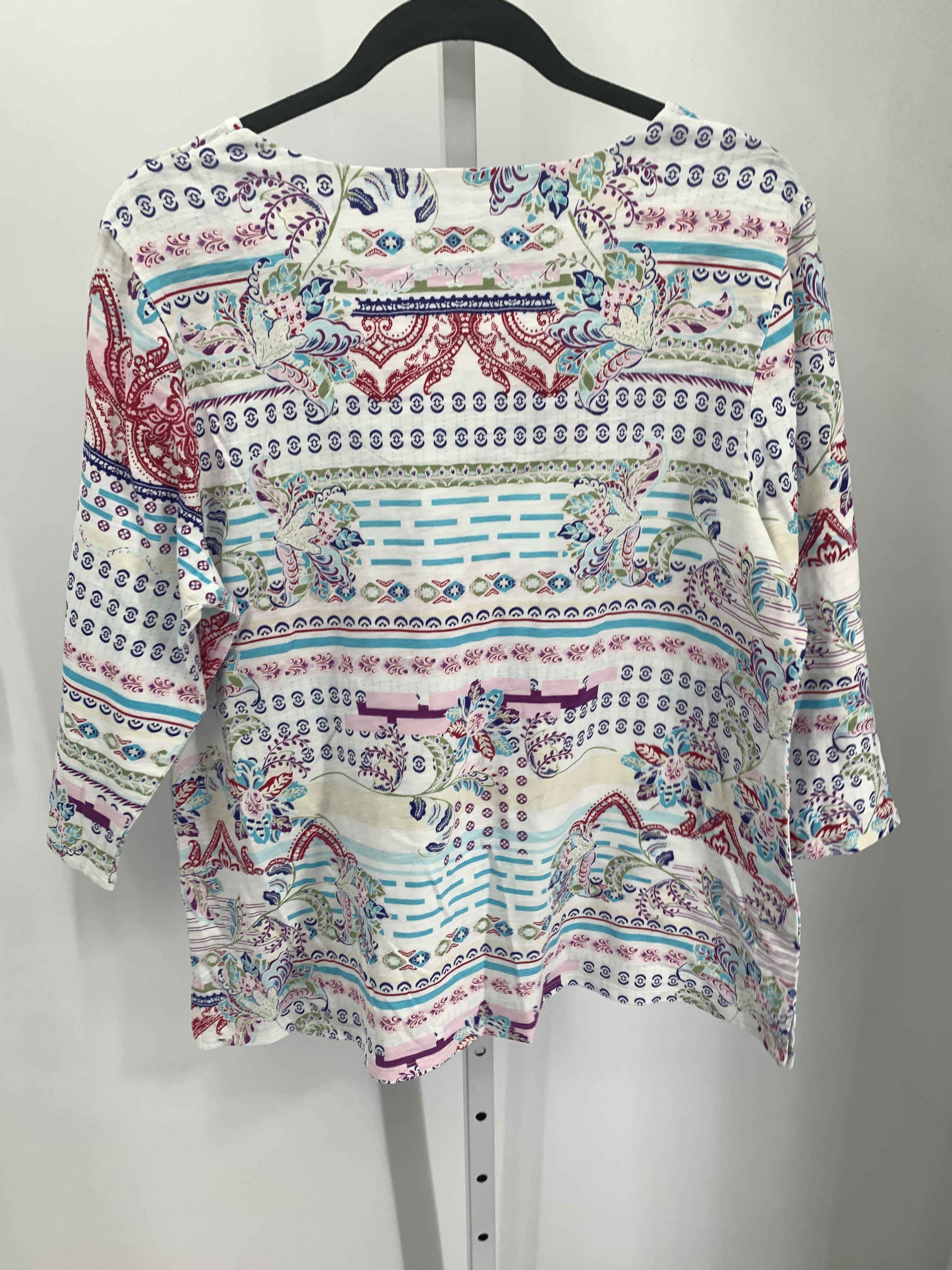 Chico's Size Large Misses 3/4 Sleeve Shirt