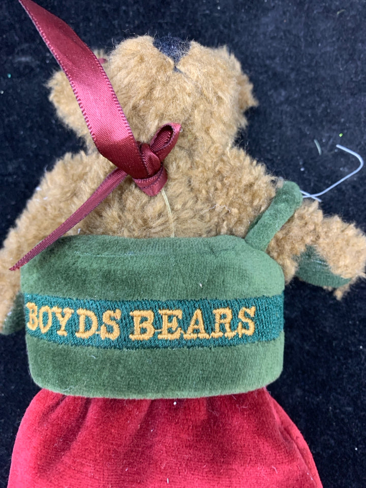 BROWN BOYD'S BEARS IN RED STOCKING.