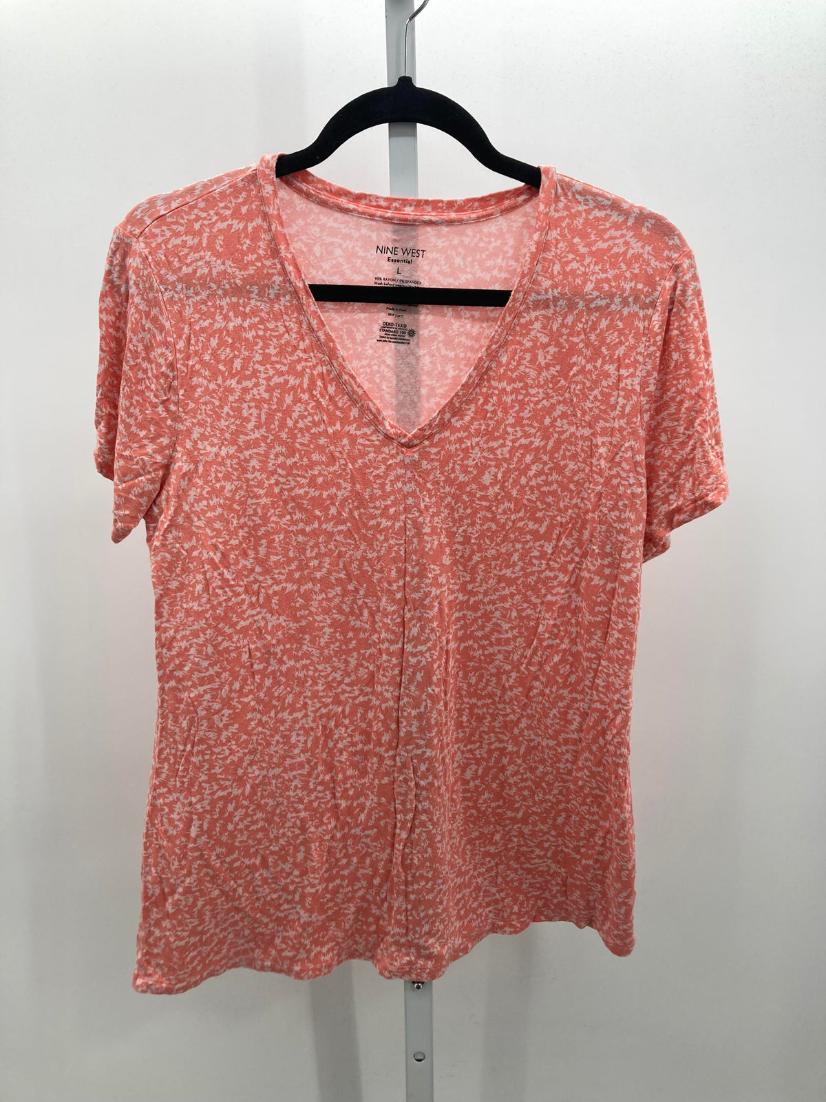 Nine West Size Large Misses Short Sleeve Shirt