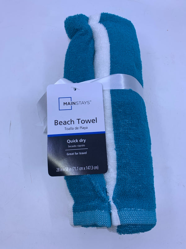 NIP TEAL MAINSTAYS BEACH TOWEL.