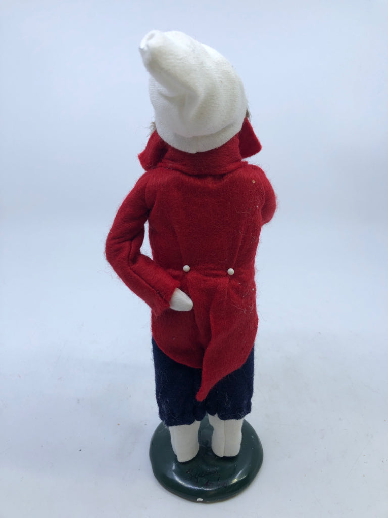 BYERS' CHOICE BOY IN RED COAT W SKATES-1992.