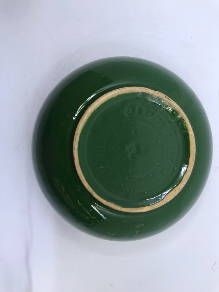 4 PC GREEN SERVING SET - 3 BOWLS 1 SERVING BOWL.