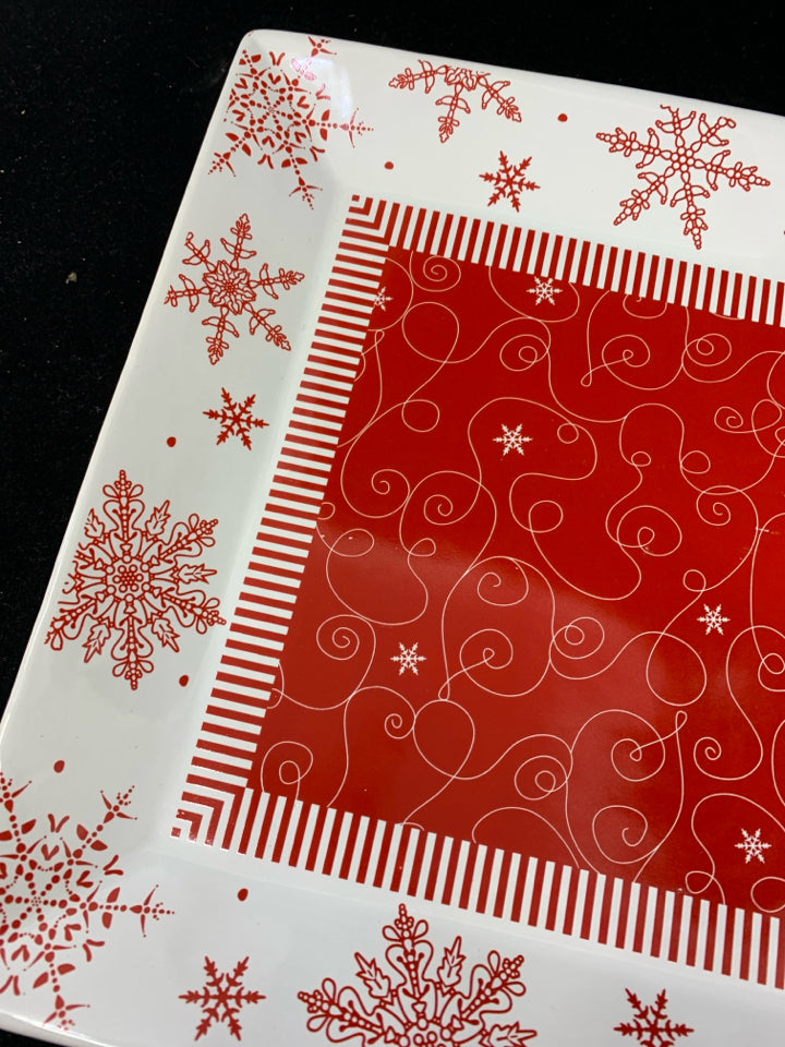 NIB SNOWFLAKE CERAMIC PLATTER.