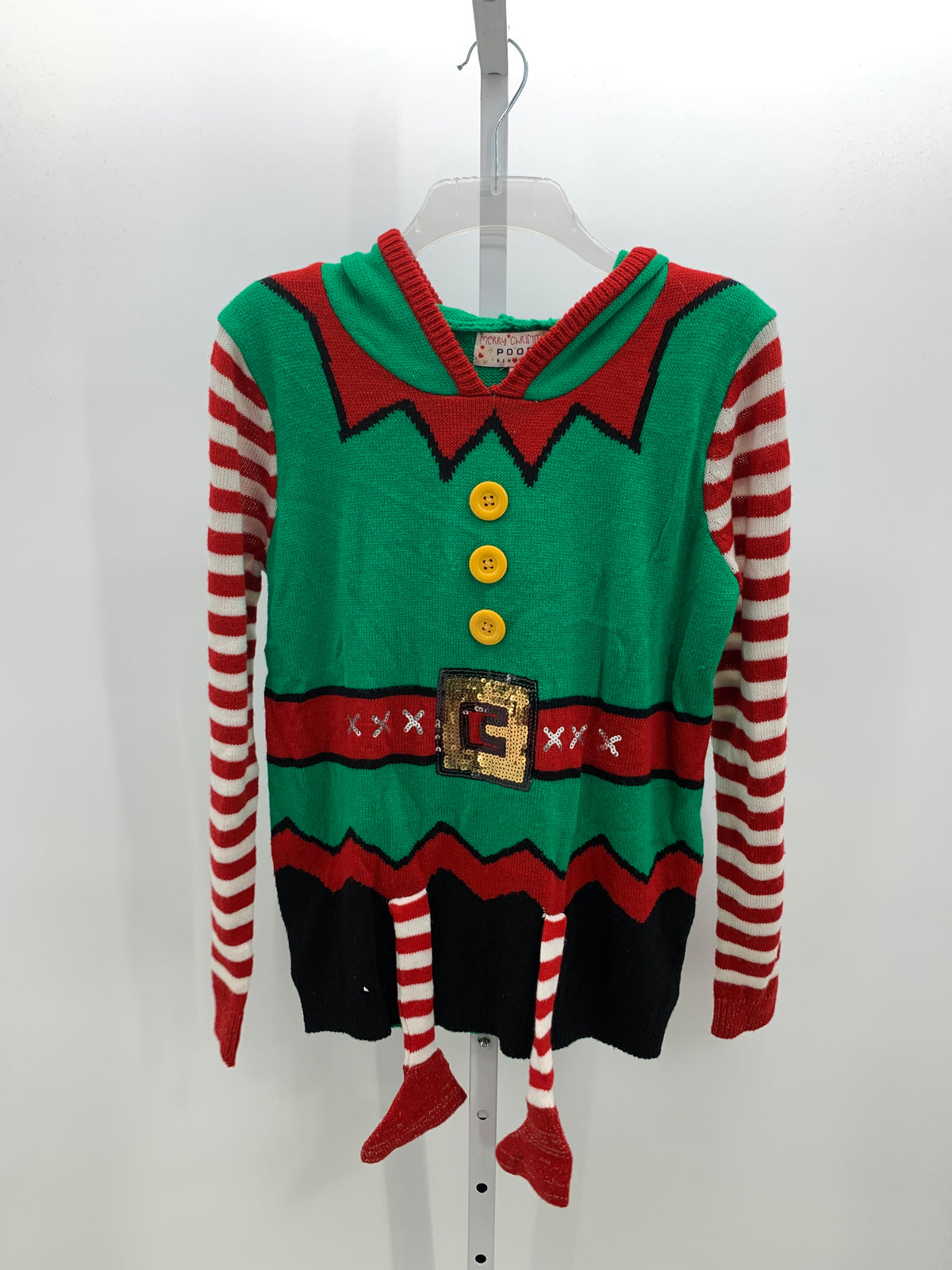 HOODED LONG SLV SWEATER ELF