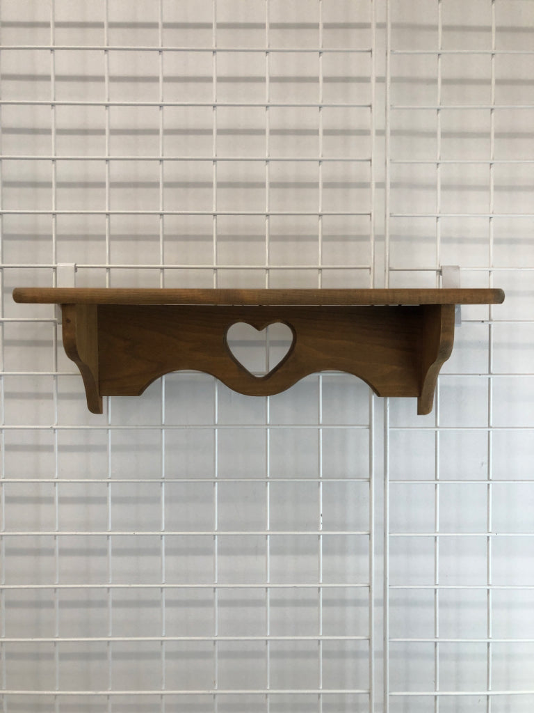 WOODEN HEART SHELF.