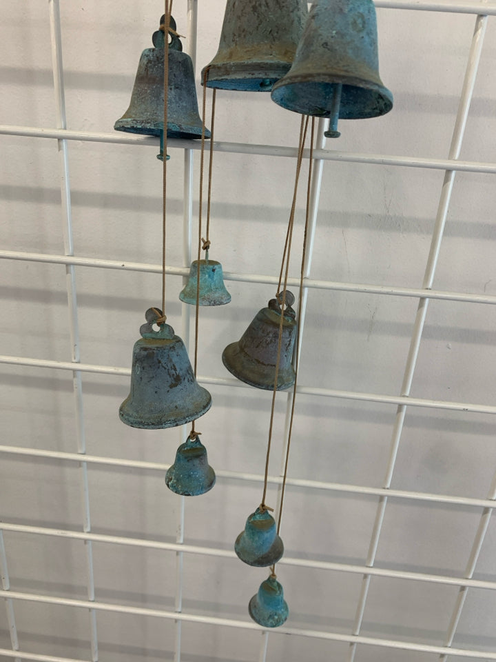 BLUE RUSTIC BELL WINDCHIME.