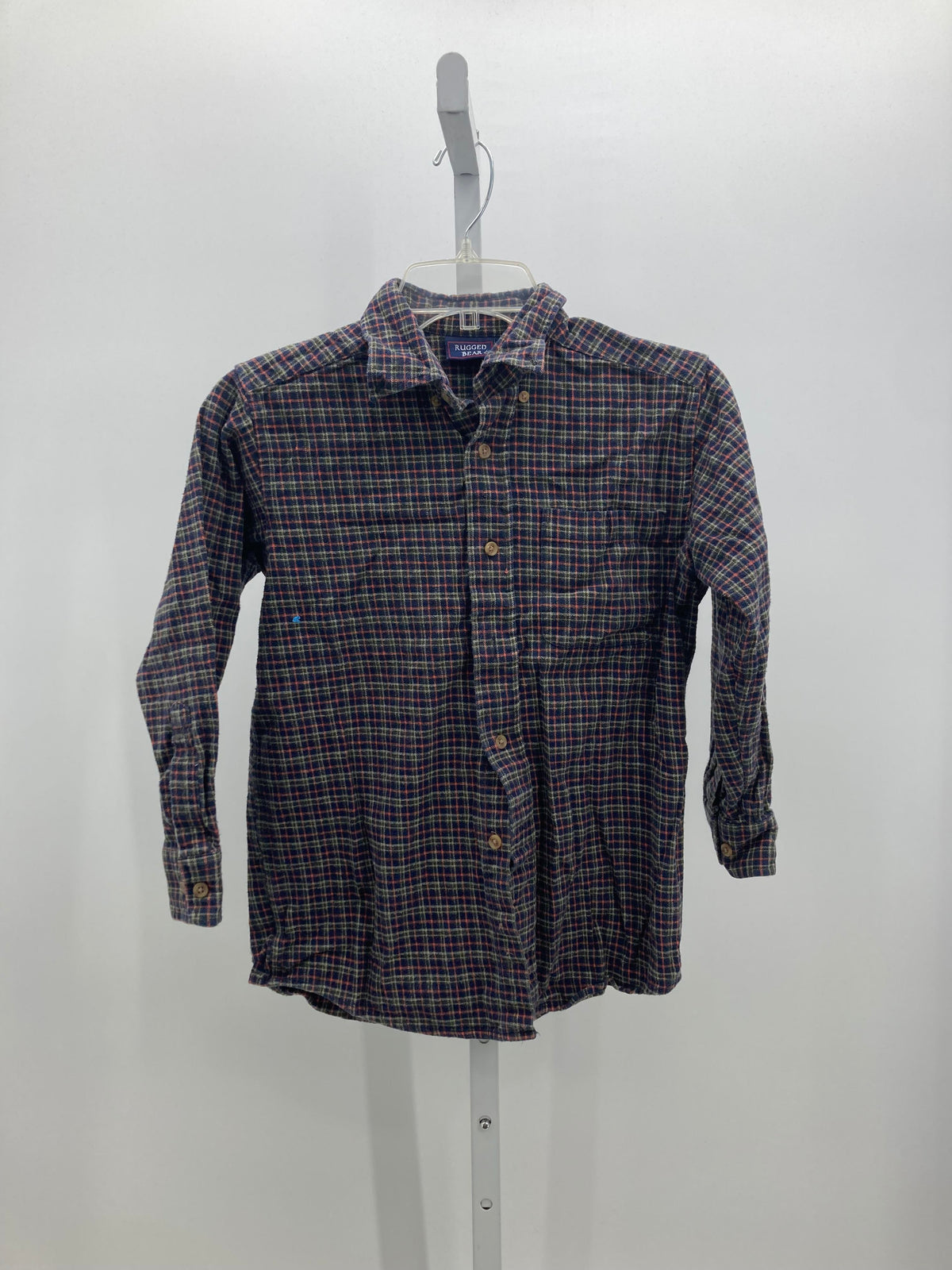 NAVY/ GREEN FLANNEL BUTTON DOWN