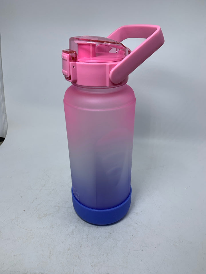 NEW PINK/BLUE LARGE PLASTIC WATER BOTTLE.