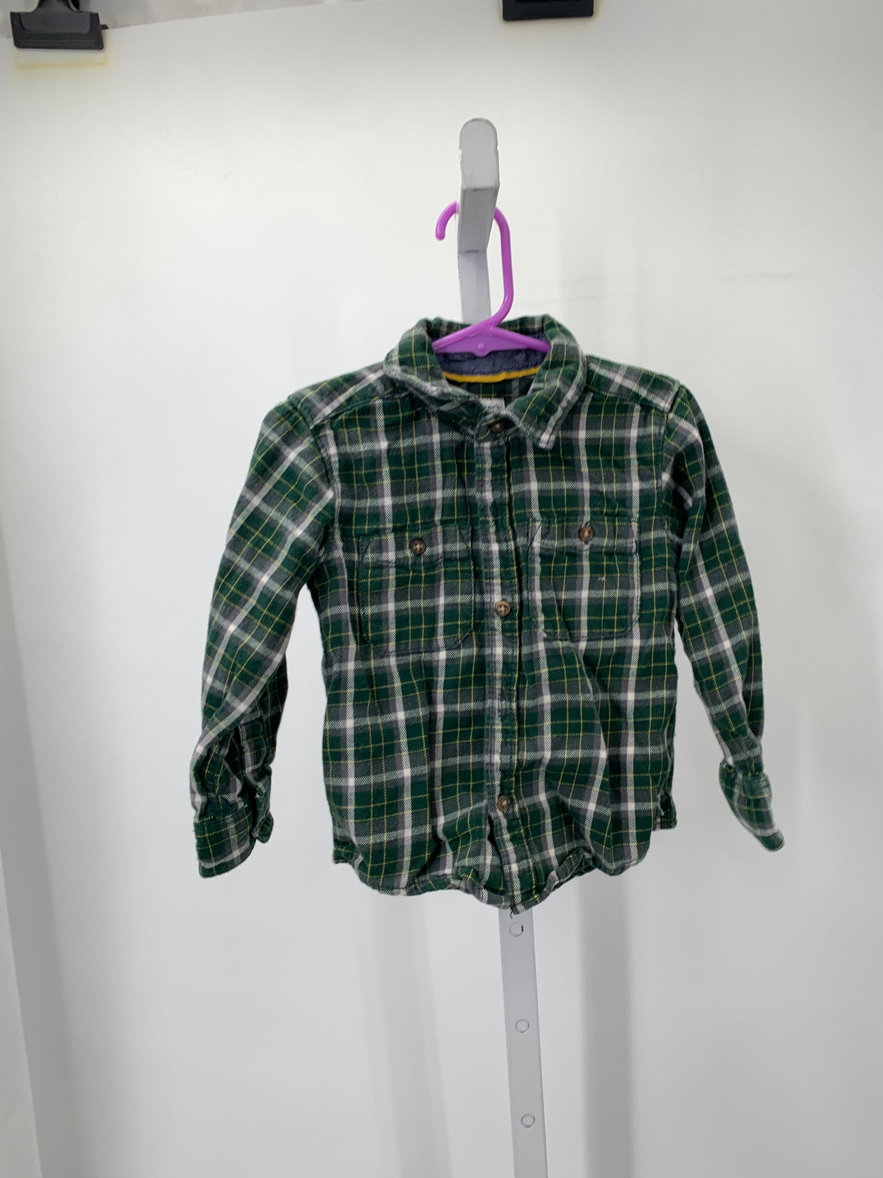 GREEN PLAID BTN DOWN