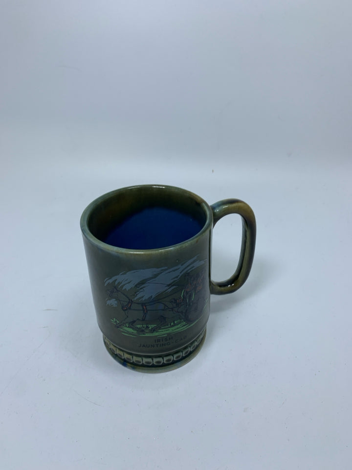 VTG WADE IRISH PORCELAIN JAUNTING CAR MUG.