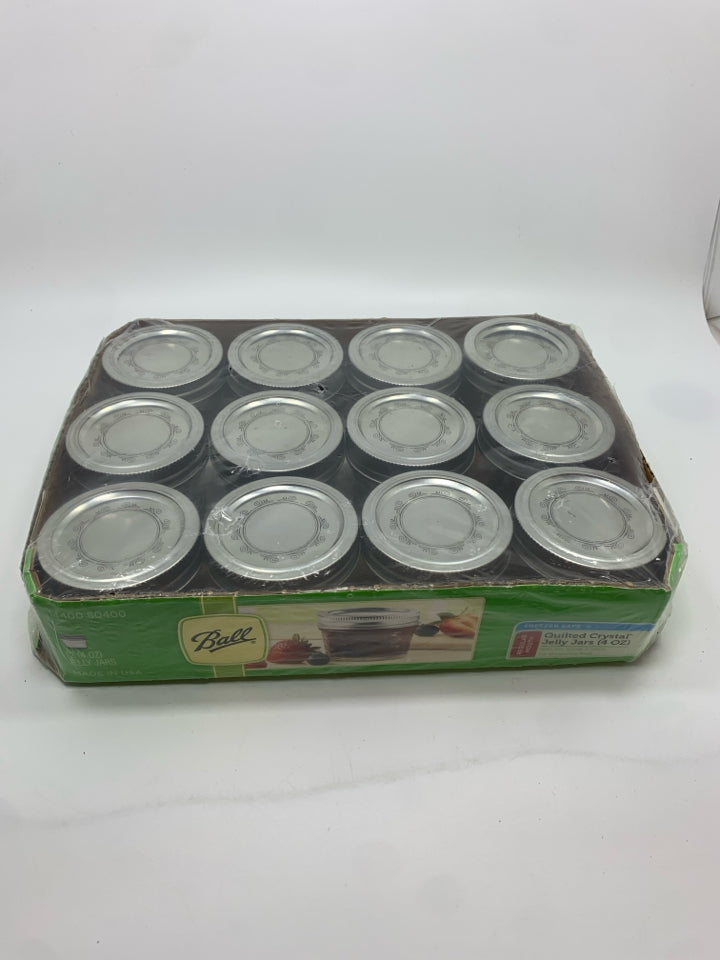 NIB 12PK BALL MINI JELLY JARS.