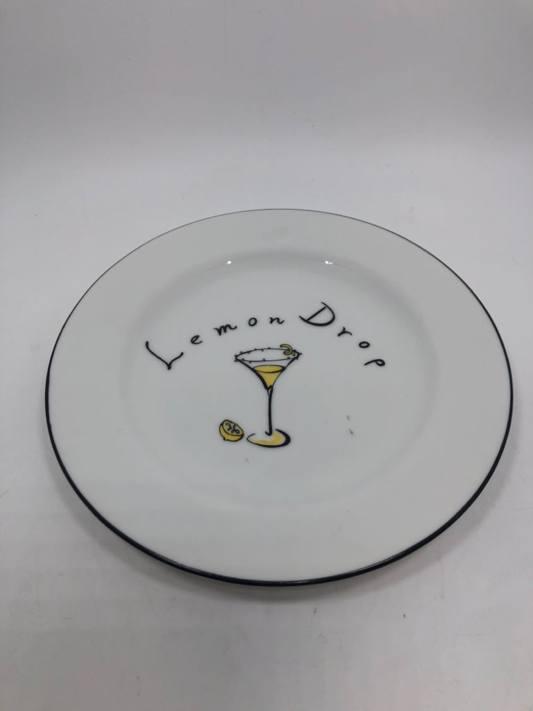 4 POTTERY BARN MARTINI PLATES.