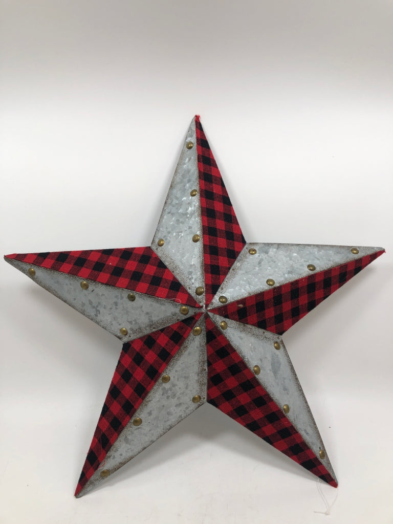 PLAID FABRIC METAL STAR.