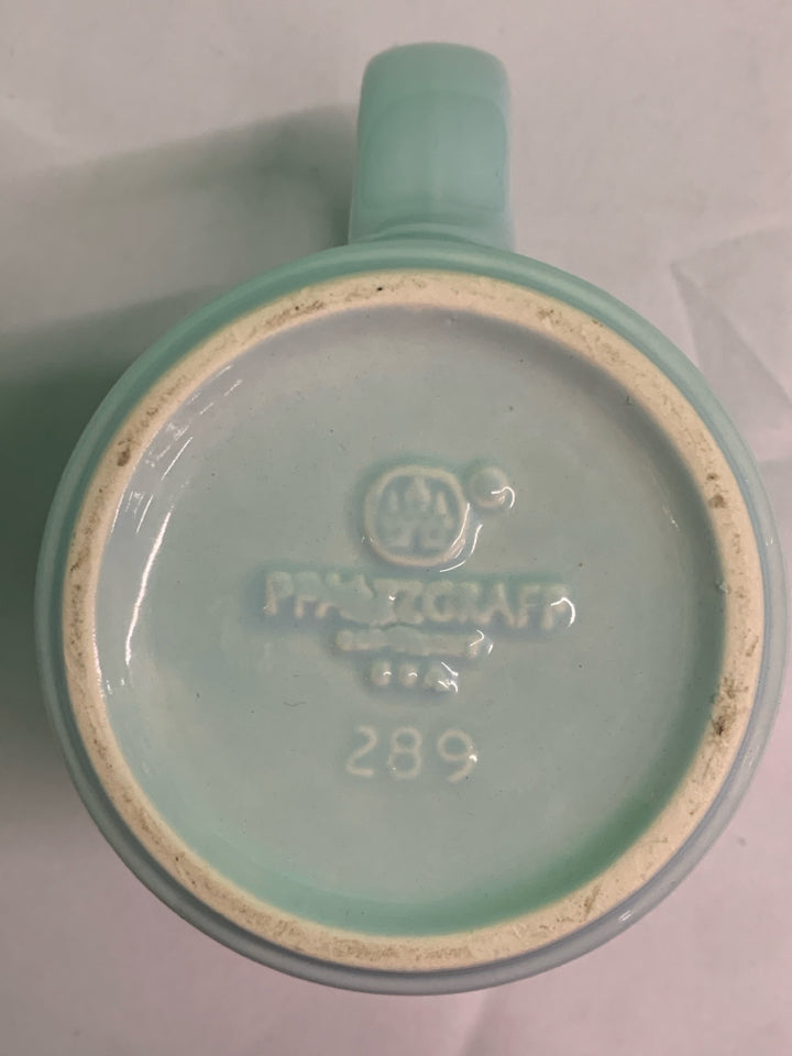2 LIGHT BLUE PFALTZGRAFF MUGS.
