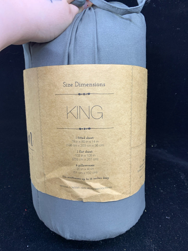 NIP PREMIUM SHEET SET-KING/GREY.