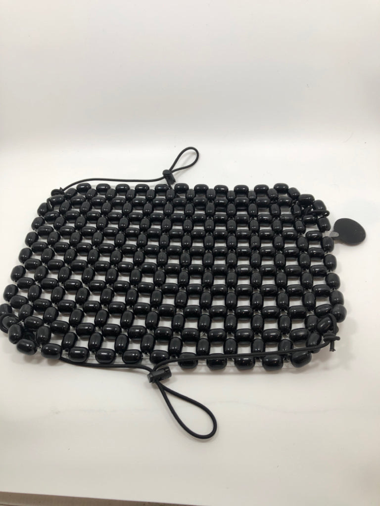 2 PC BLACK BEADED SEAT SET