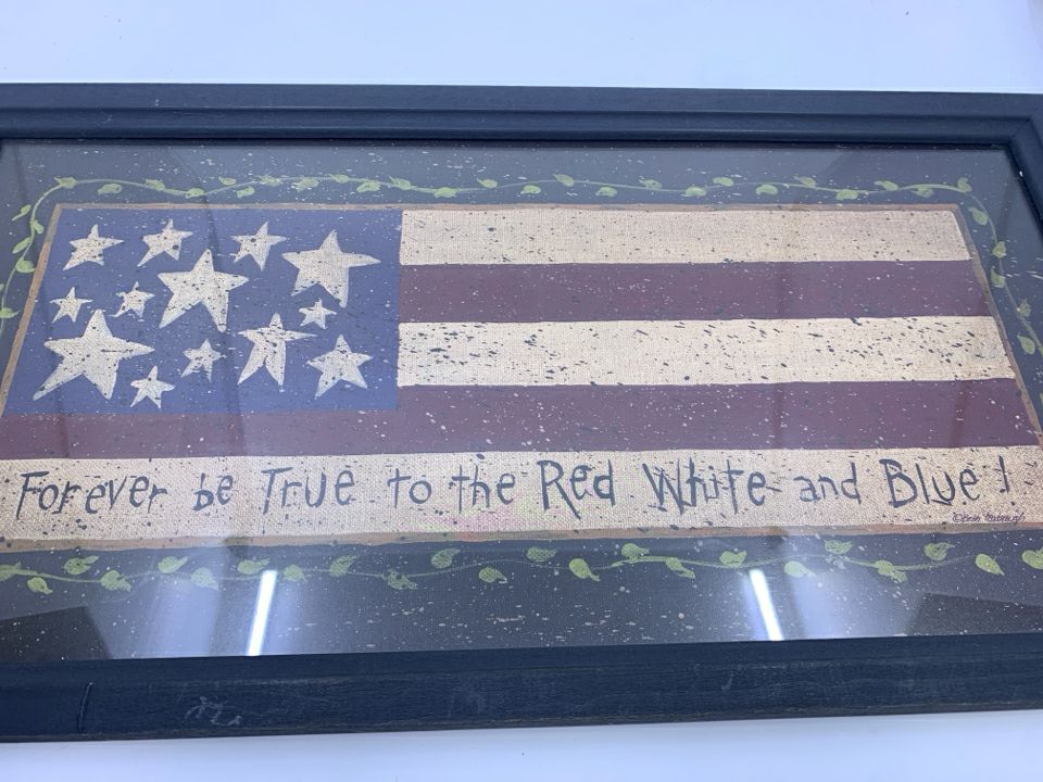 FOREVER BE TRUE PRIMITIVE AMERICANA WALL ART.