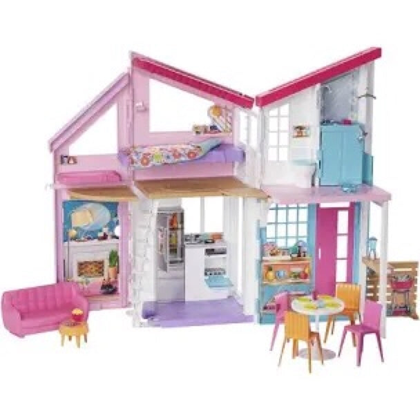 Barbie Malibu House Dollhouse Playset w/ accessories