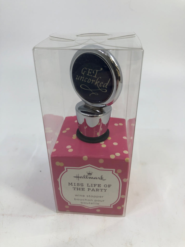 NIP WINE STOPPER MISS LIFE OF THE PARTY.