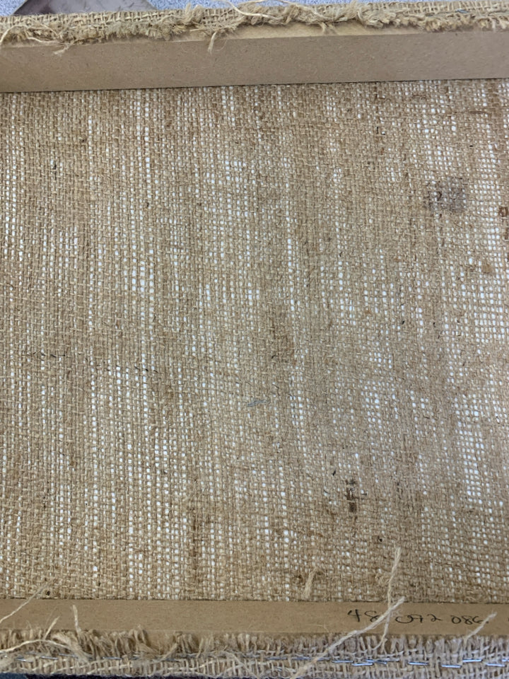 VENICE DOCK ON BURLAP CANVAS.