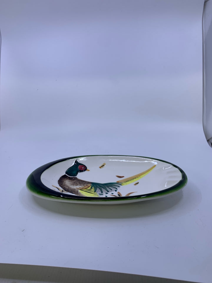 VTG PHEASANT OVAL ASHTRAY.